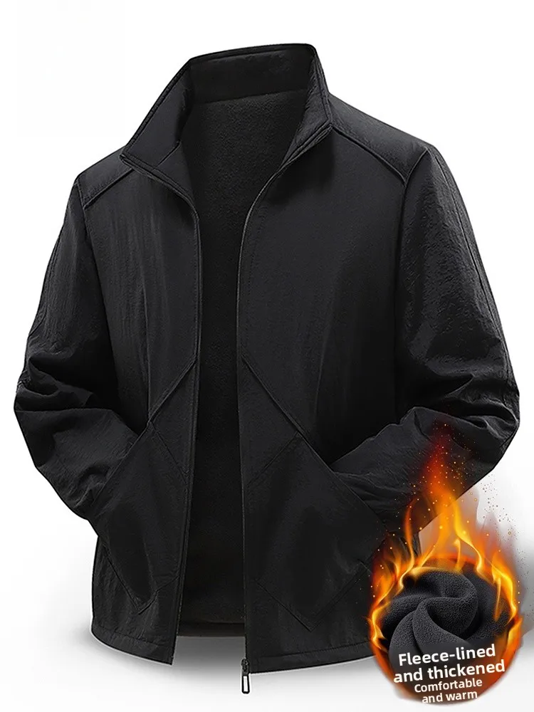 

Rn Мужская спецодежда на подкладке Thiened, дэт, осень-зима, уличный теплый спортивный топ с воротником-стойкой, модный повседневный топ