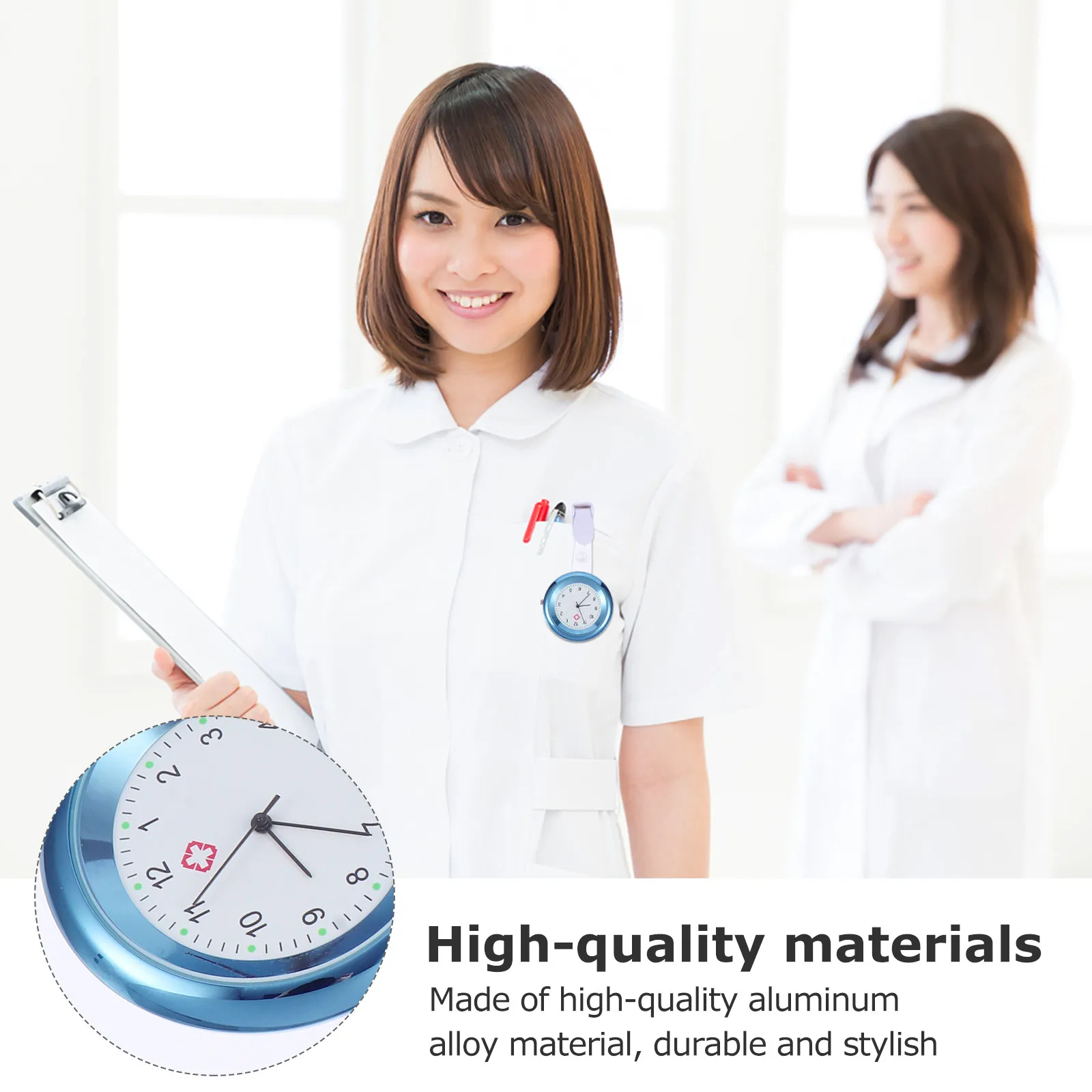 Nurse Fob Watch Premium Material Clear Number Accurate Timing Portable Clip-on Design for Hospital Staff Nursing Pocket Watch