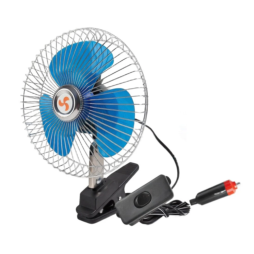 Car Fan with Automatic Shaking Feature and Galvanized Metal Frame Supporting Effective Air Circulation in Enclosed Spaces