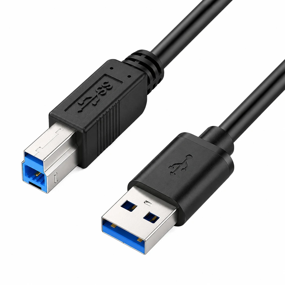 Cable de impresora USB 3,0 A macho a B Cable macho para carcasa de disco duro Canon Epson HP ZJiang impresora de laboratorio Cable conector cuadrado de alta velocidad