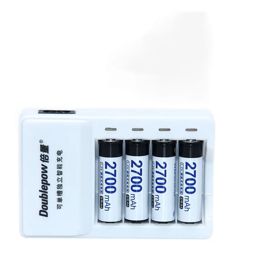 4pcs Original 2700mAh 1.2V AA NiMH Rechargeable Battery for Kids Toys with Fast Smart Battery Charger