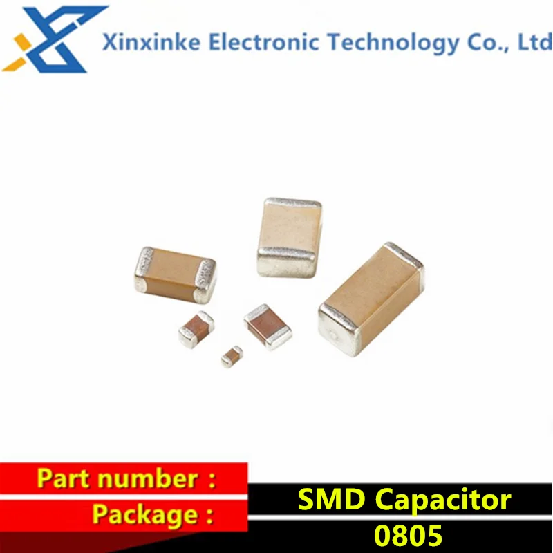 100PCS 0805 50V SMD Ceramic Capacitor 1PF 3.6pF 6.8pF 82pF 100pF 1 10nF 1uF 10uF 100nF 220pF 22nF 220nF 47nF 47uF 6.8nF 820nF