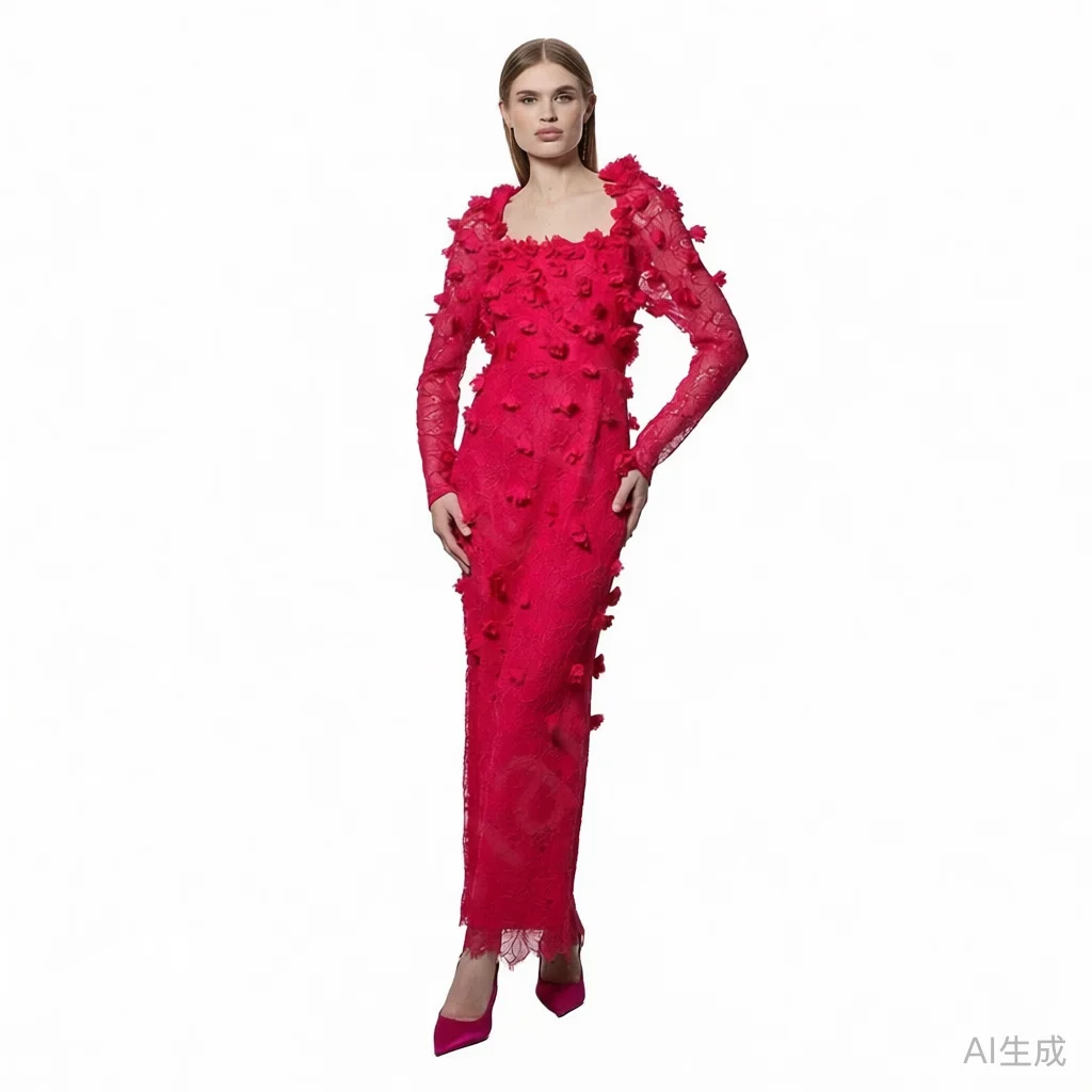 맞춤형 롱 브이넥 크레이프 이브닝 드레스 머메이드 플리츠 와투 트레인 이브닝 드레스 여성용