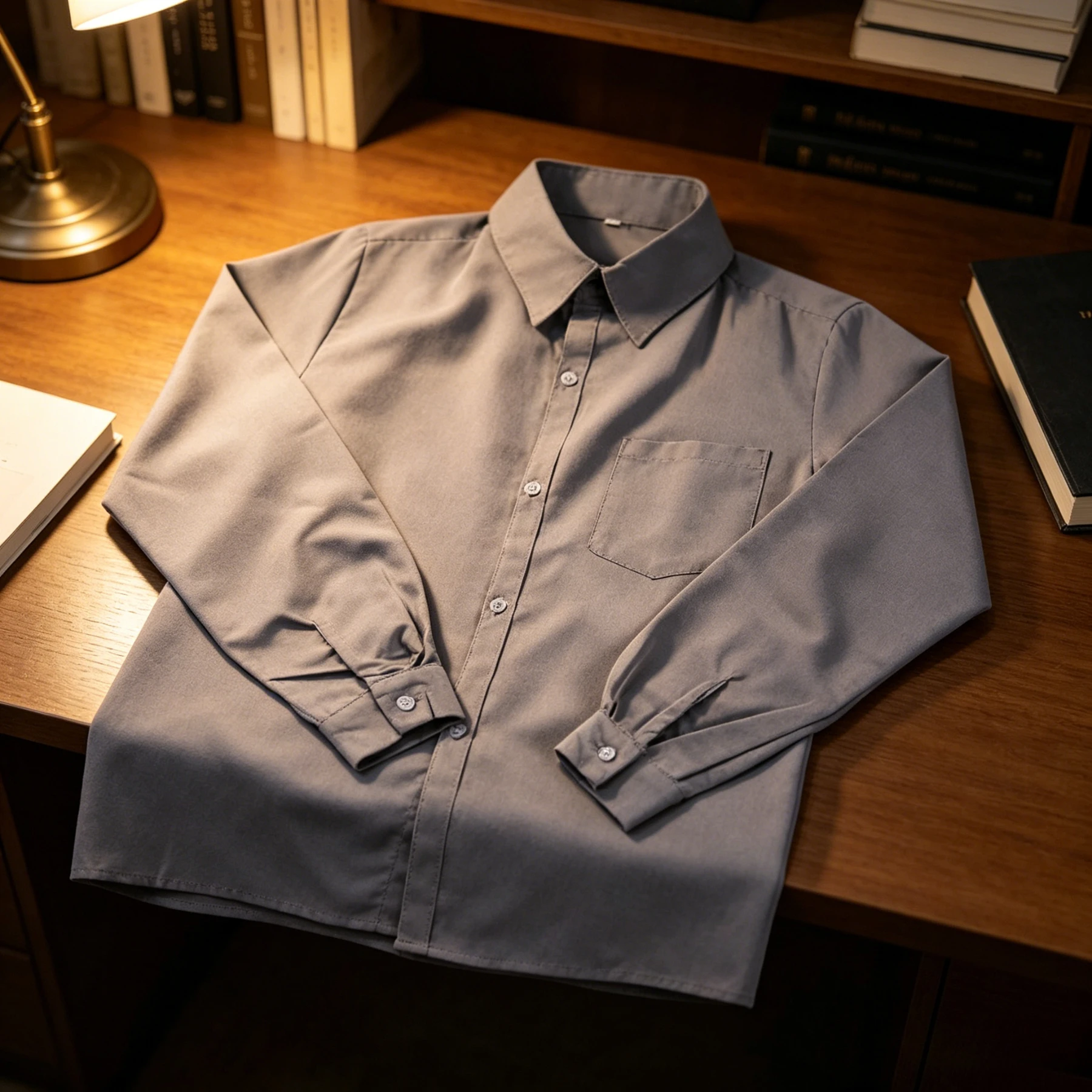 

Japanese College Style JK Uniform Shirt, Grey Long & Short Sleeve Top, Ideal for Class, School,Campus Events & Sports Daily Wear