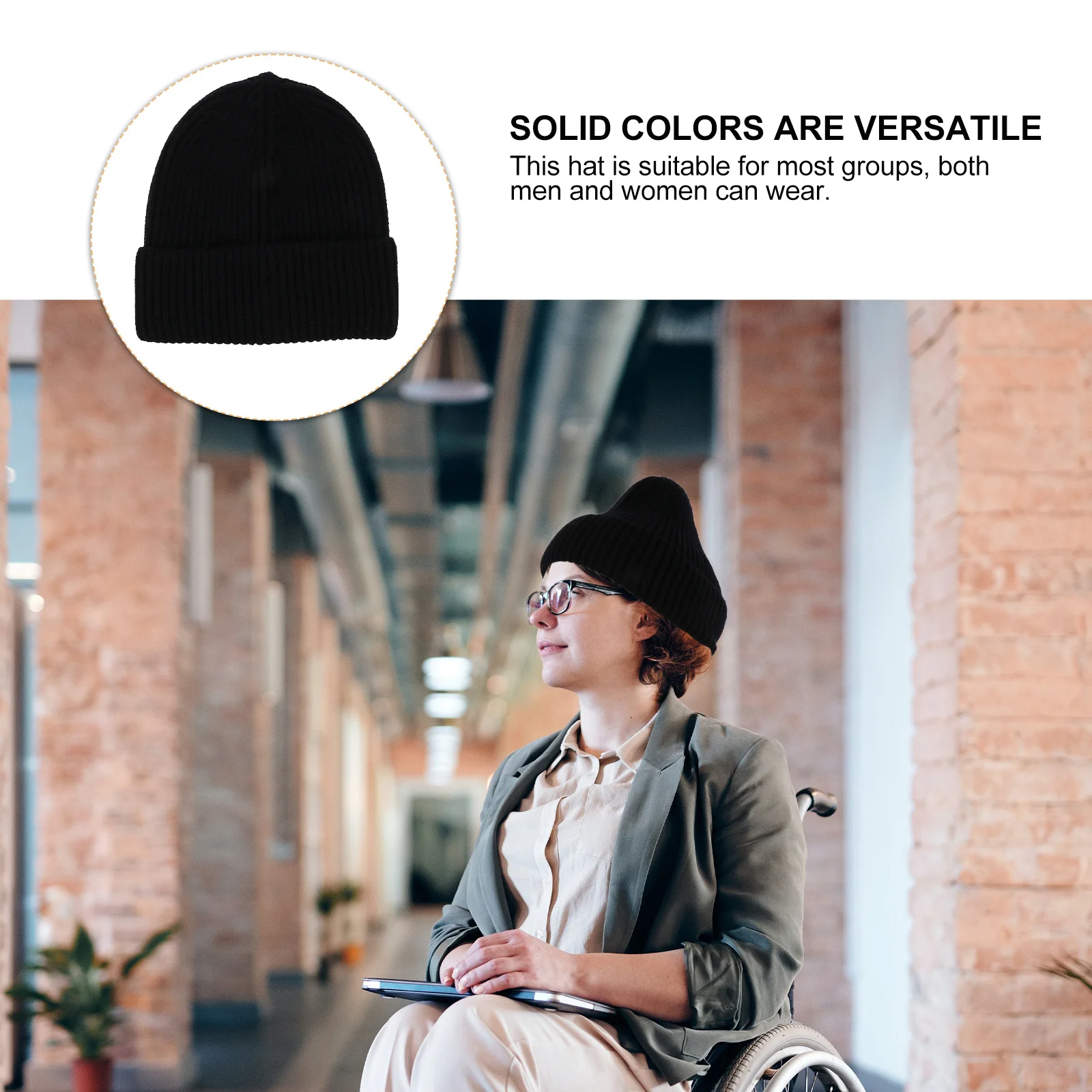 

1 pc Knitted Beanie Soft Skin-Friendly Warm Winter For Family Gathering Shopping Mall Wear Ball Cap Solid Color Woolen Hat