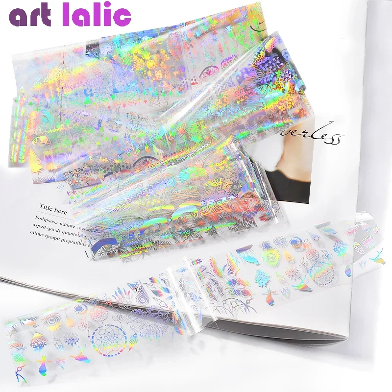 Starry Sky Candy Marble Nail Art Foil Transfer Stickers DIY Broken Glass Laser Decals Nail Tips Decorations