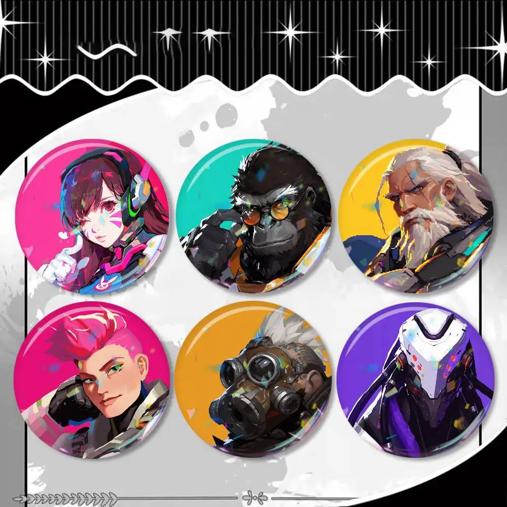 

Pop Game O-Overwatch-S Badge 25 32 44 58 75 mm Round Fans Collect Friends Gifts Brooch Souvenir