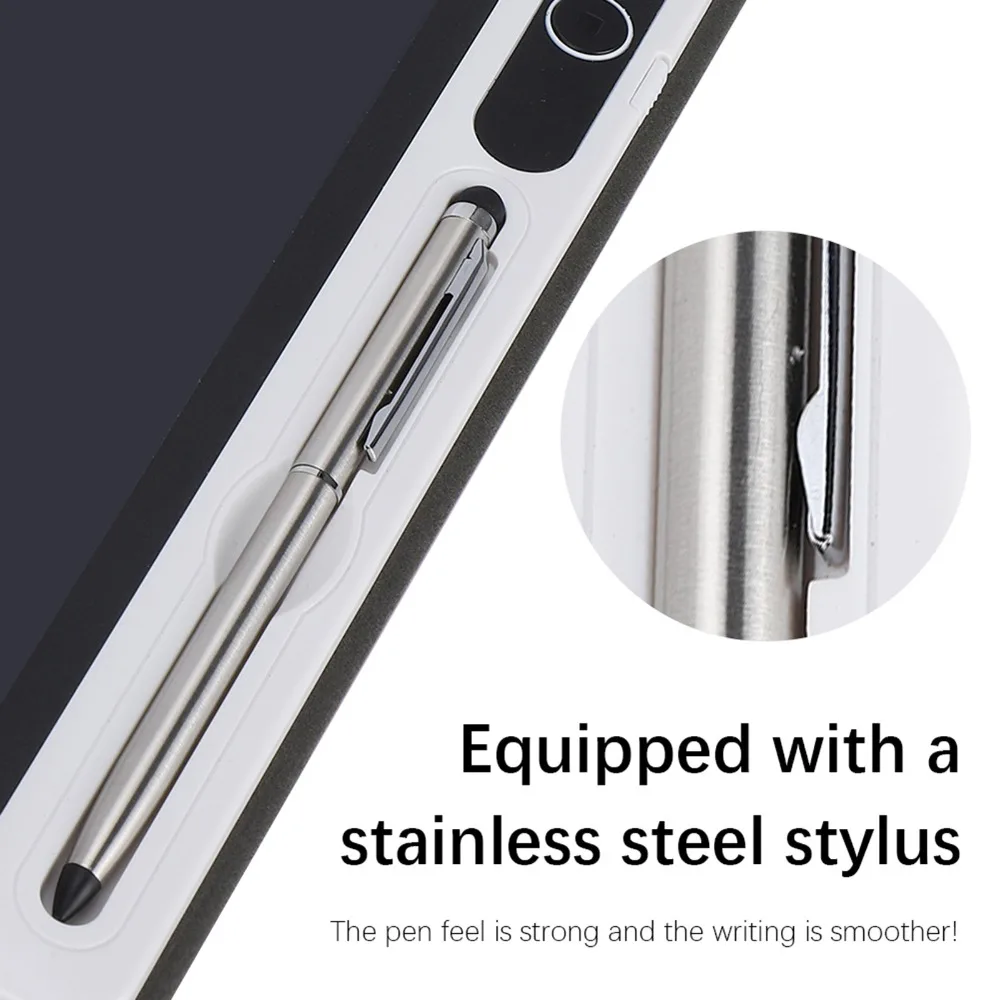 Black LCD Writing Tablet Small Light-Powered Drawing Board Lightweight with Leather Sleeve Handwriting Pad