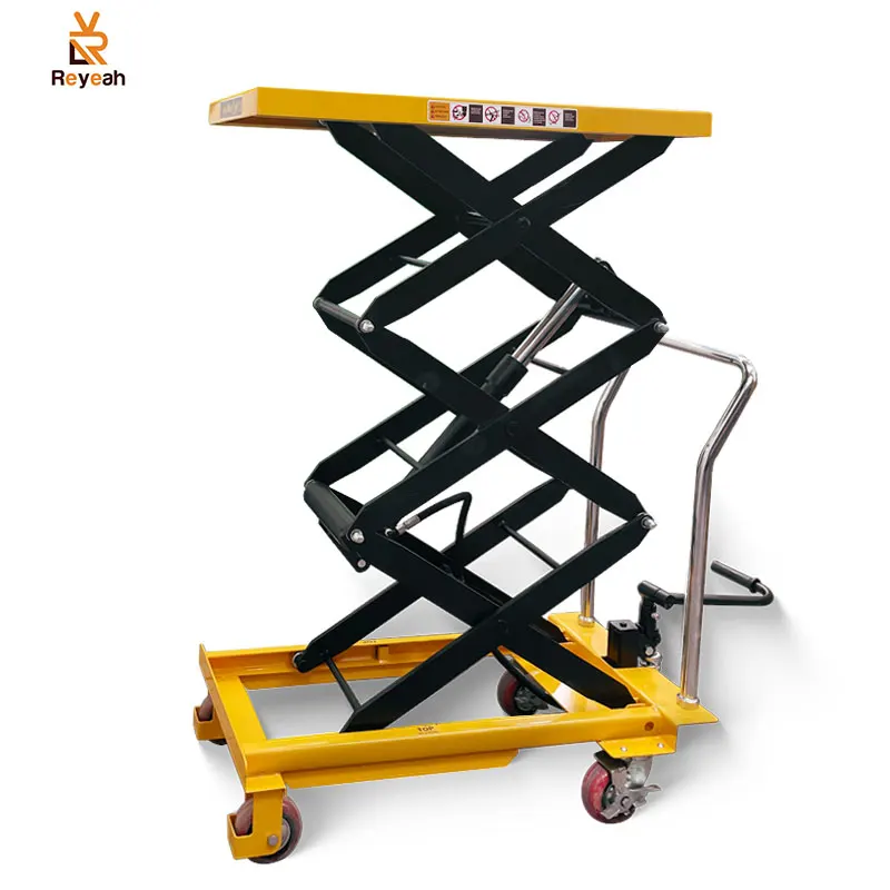 500 KG 2M Manual Scissor Lift Tables Adjustable Hydraulic Lifting Platform Truck Used For Wall Mounting Of Vending Machine
