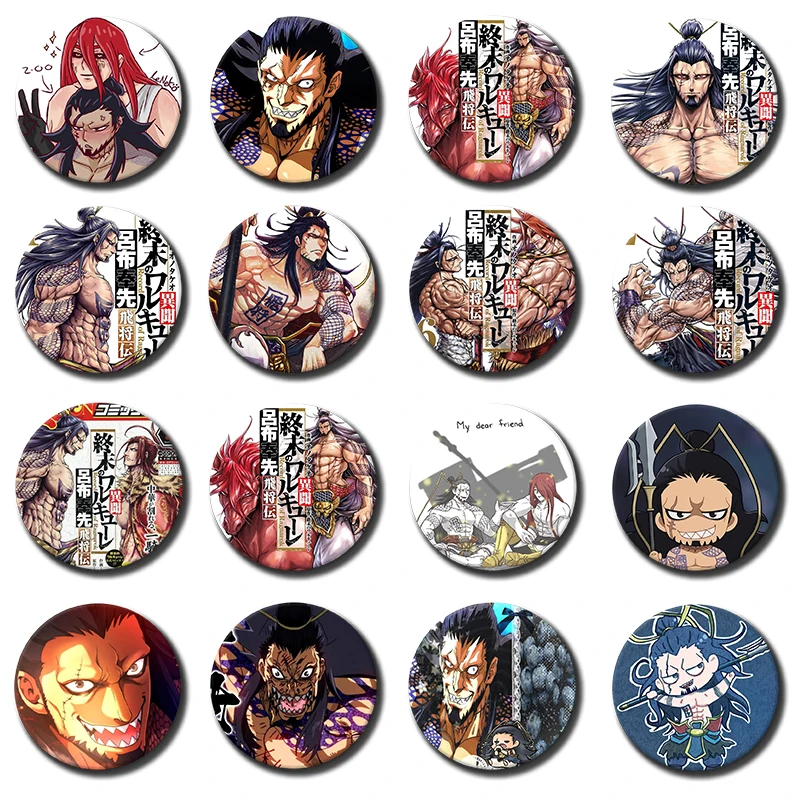 58mm Pop Anime Character Lü Bu Badges Creative and Interesting Badges Can Be Given As Gifts