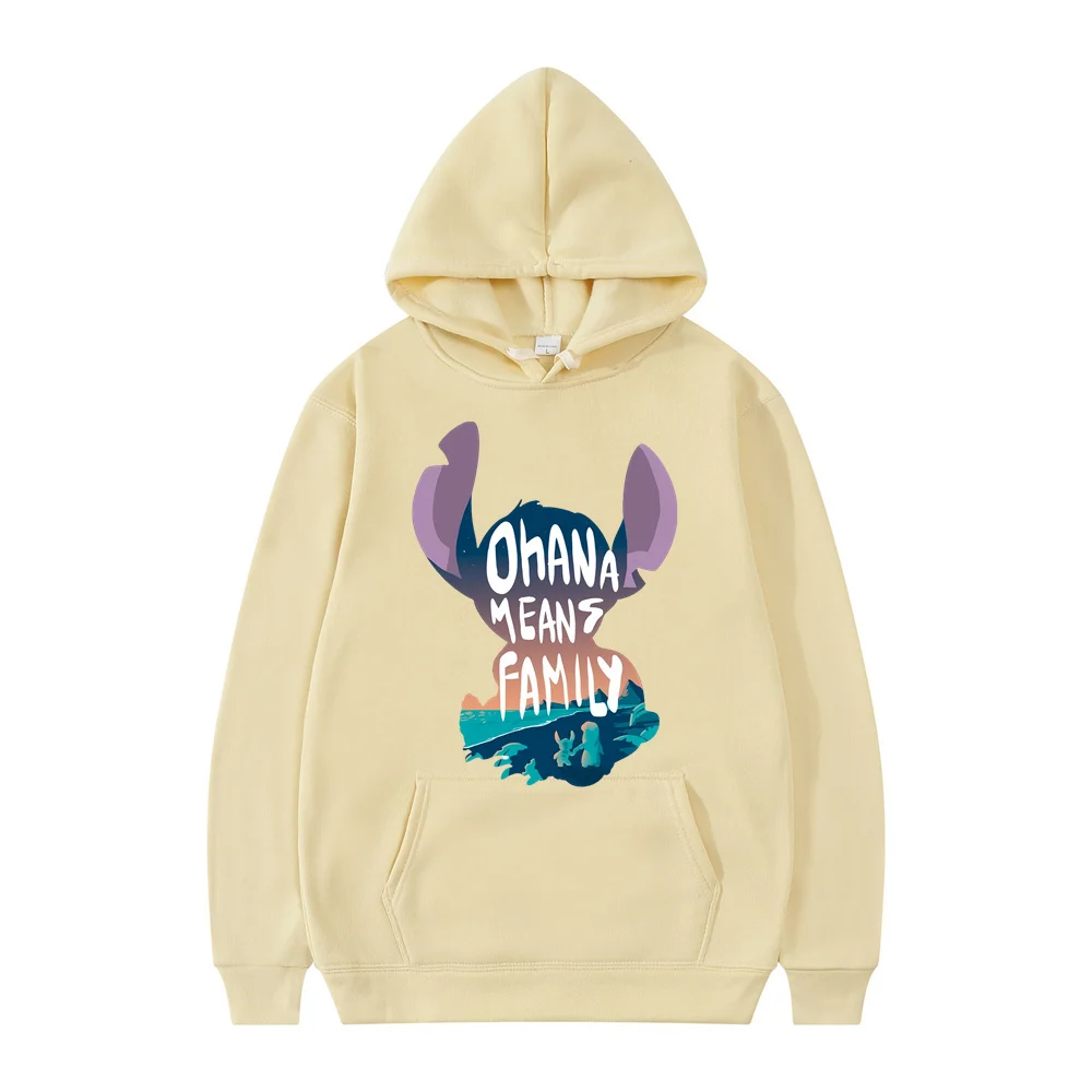 Disney-Sudadera con capucha de Lilo & Stitch para niños y niñas, ropa deportiva informal, prendas de vestir exteriores, primavera y otoño