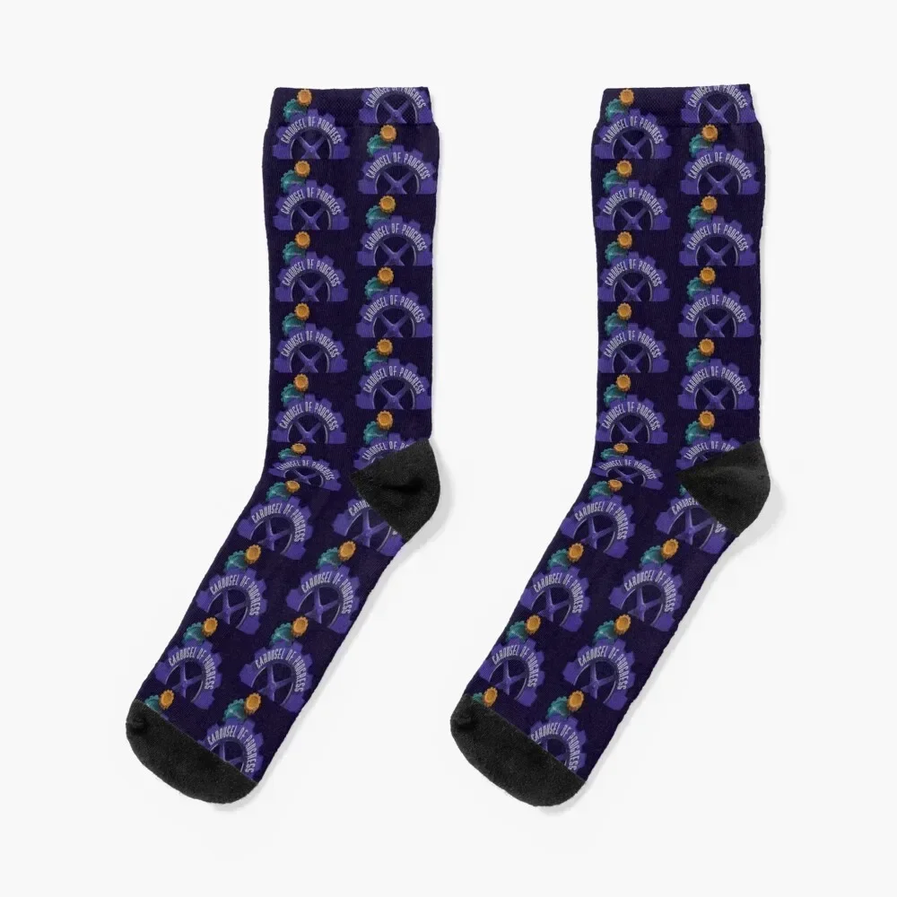 

Carousel of Progress Socks Soccer halloween funny gift Designer Man Socks Women's