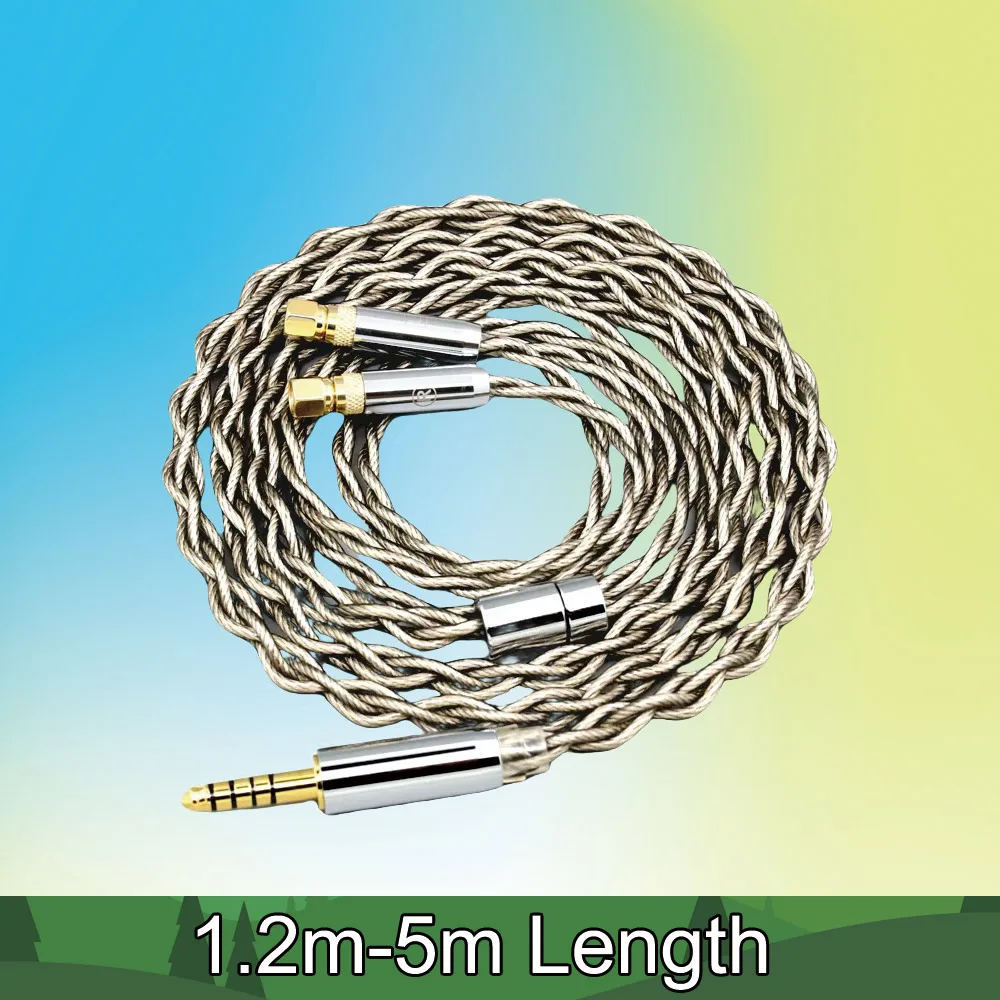 

Silver Plated Shield Earphone Cable For HiFiMan HE400 HE5 HE6 HE300 HE4 HE500 HE6 Headphone 99% Pure Silver + Graphene 7952