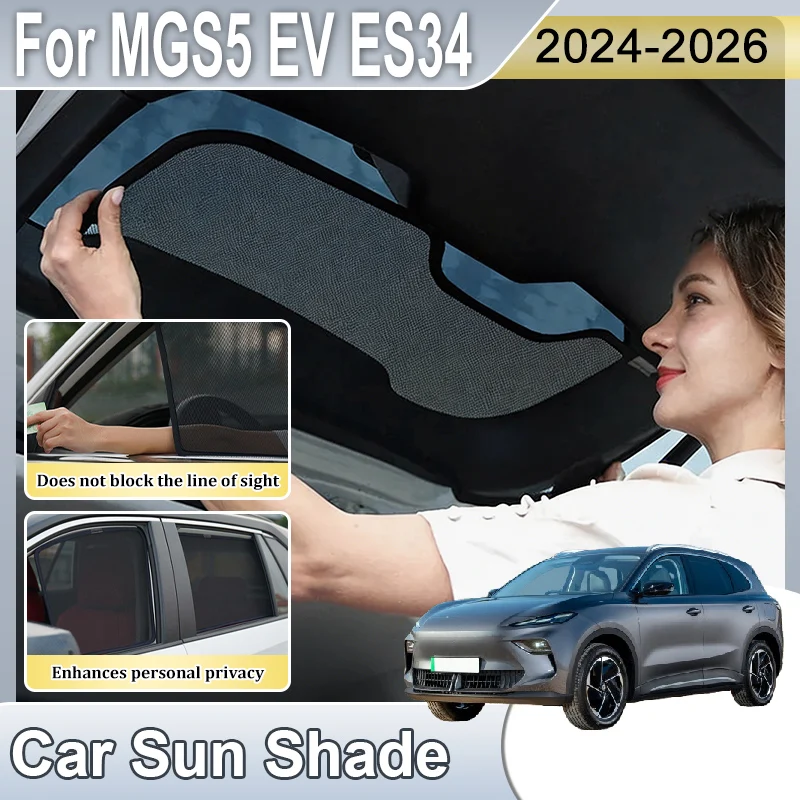 

Car Mesh Sun Shade For Mazda 6e EZ 6 2025 Accessories J90A 2024 2026 Mesh Sunshades Windshield Magnetic Sunscreen Parts Tools