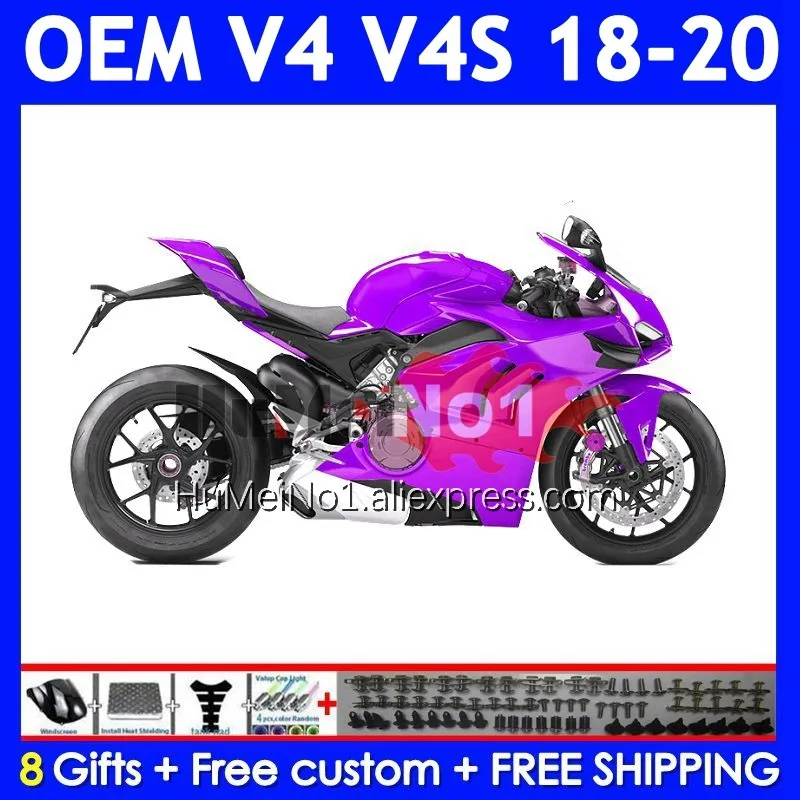 Injection Bodys For DUCATI Panigale New Purple V4 V 4 S R V4S V4R 327No.65 V4-S V4-R 2018 2019 2020 18 19 20 OEM Fairing Kit