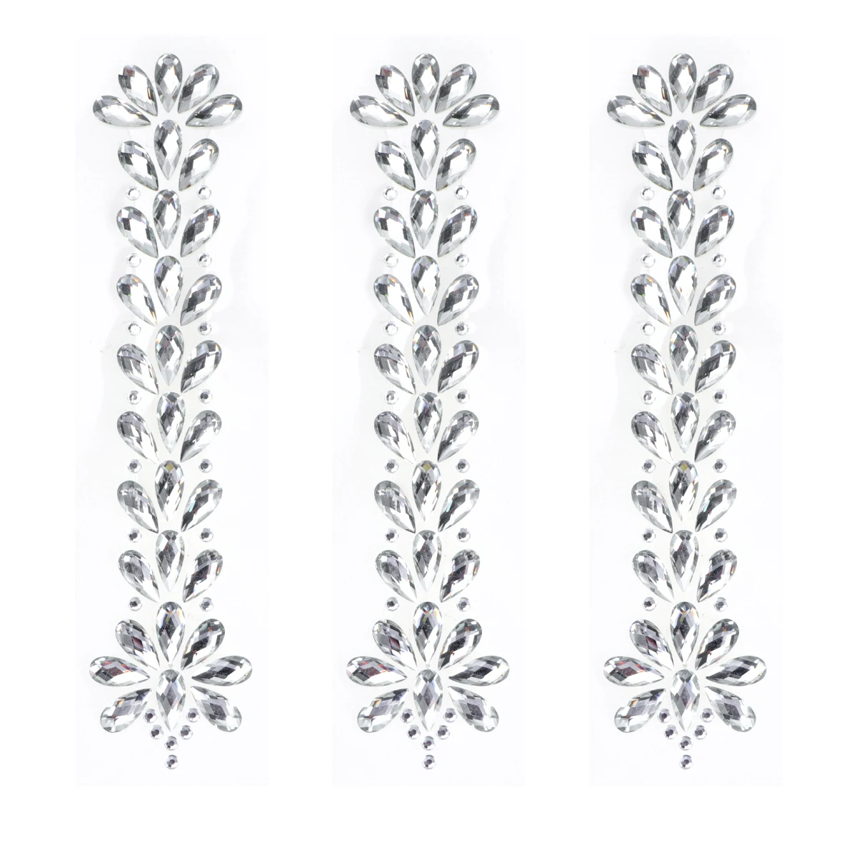 

3 Sheets Resin Rhinestone Stickers Diy Crystal Diamond Stereoscopic Colored Petals Decorative Art Crafts Gift For White