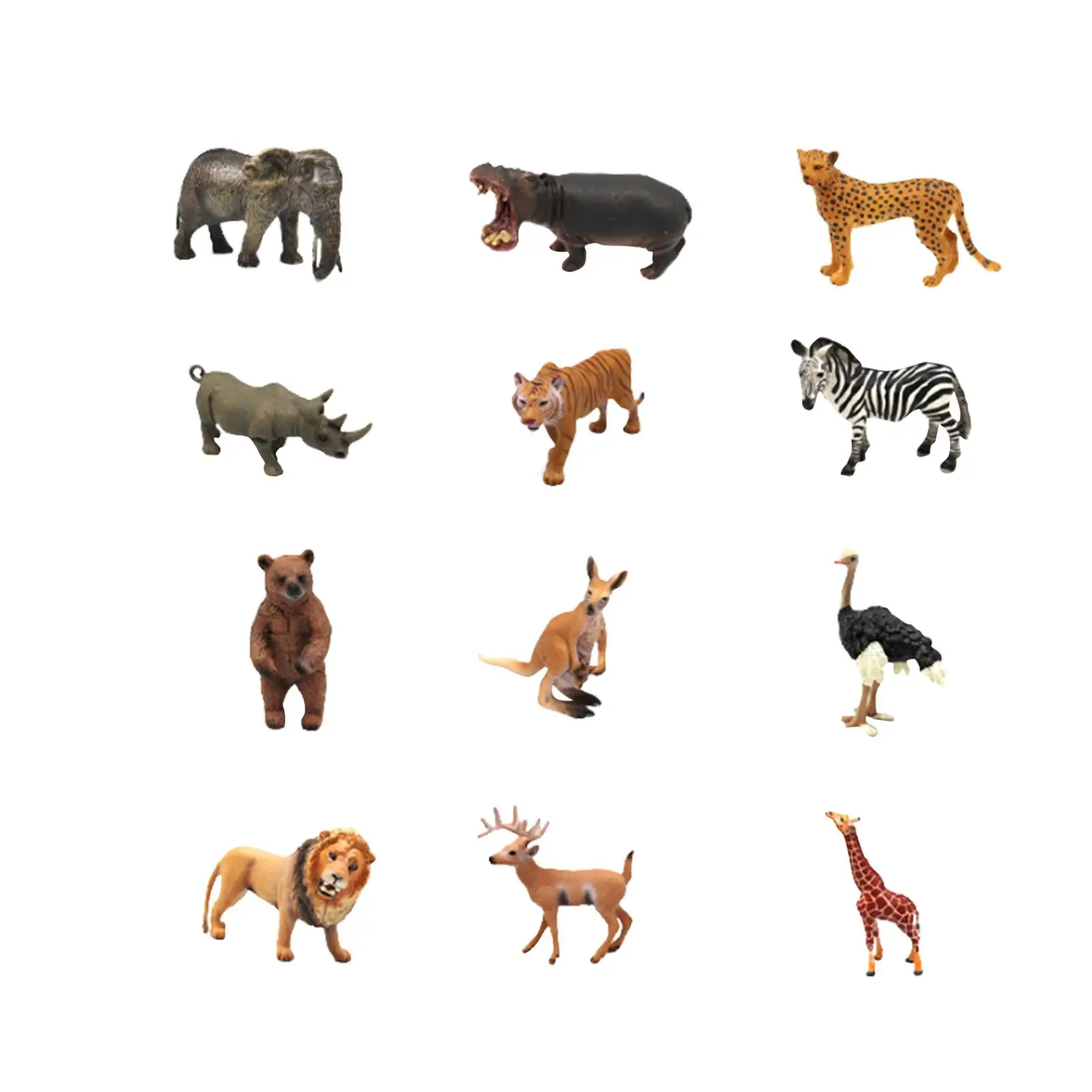 

12Pcs Zoo Animals Figurines for Desktop Decoration School Projects Preschool