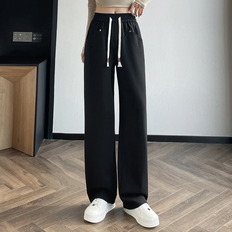 

Coffee colored banana wide leg pants for women in spring and autumn 2025 new casual pants for women straight leg pants M-5XL