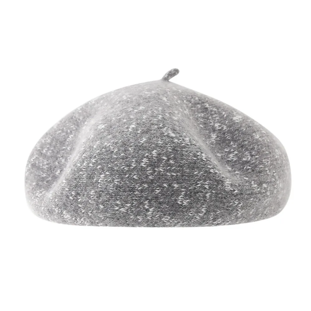 

Elegant Wool Women Berets Knitted Keep Warm British Beanie Hat Elastic Korean Style Painter Caps Autumn