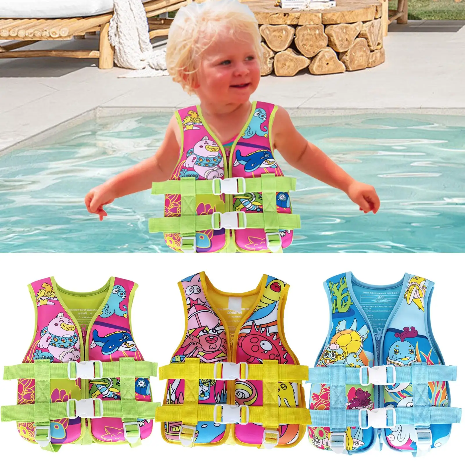 

Swim Vest For Kids Safety Protection Buoyancy Aid Float Vest Adjustable Boys Girls Swim Wear Kids Water Toys For Home Vacation