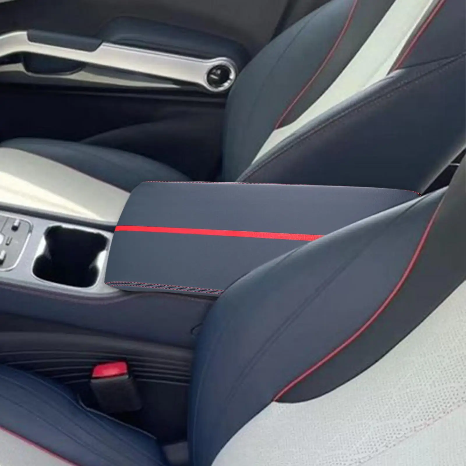 Copertura della scatola del bracciolo del pad della console centrale per Byd Atto 3 Yuan Plus 2022 Blu e bianco