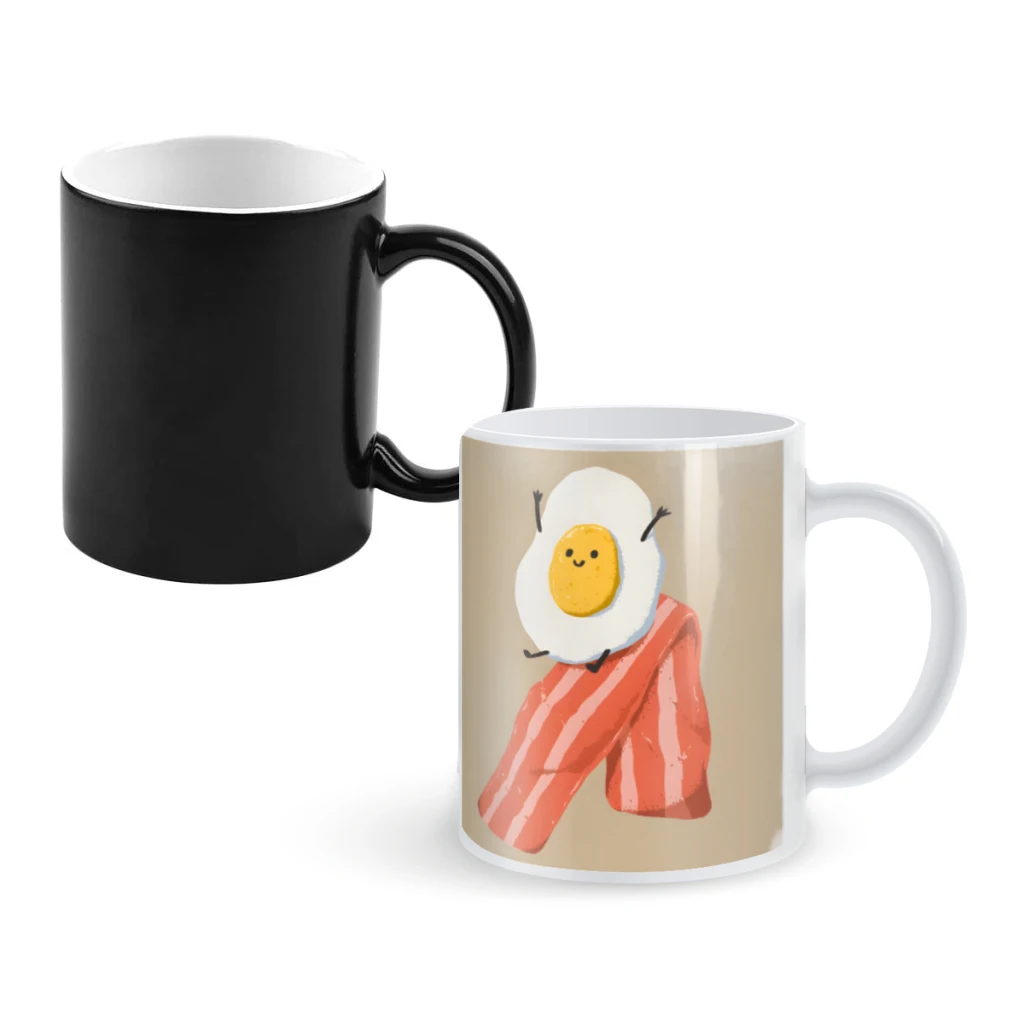 

Egg Bacon slideCoffee Mugs And Mug Creative Color Change Tea Cup Ceramic Milk Cups Novelty Gifts