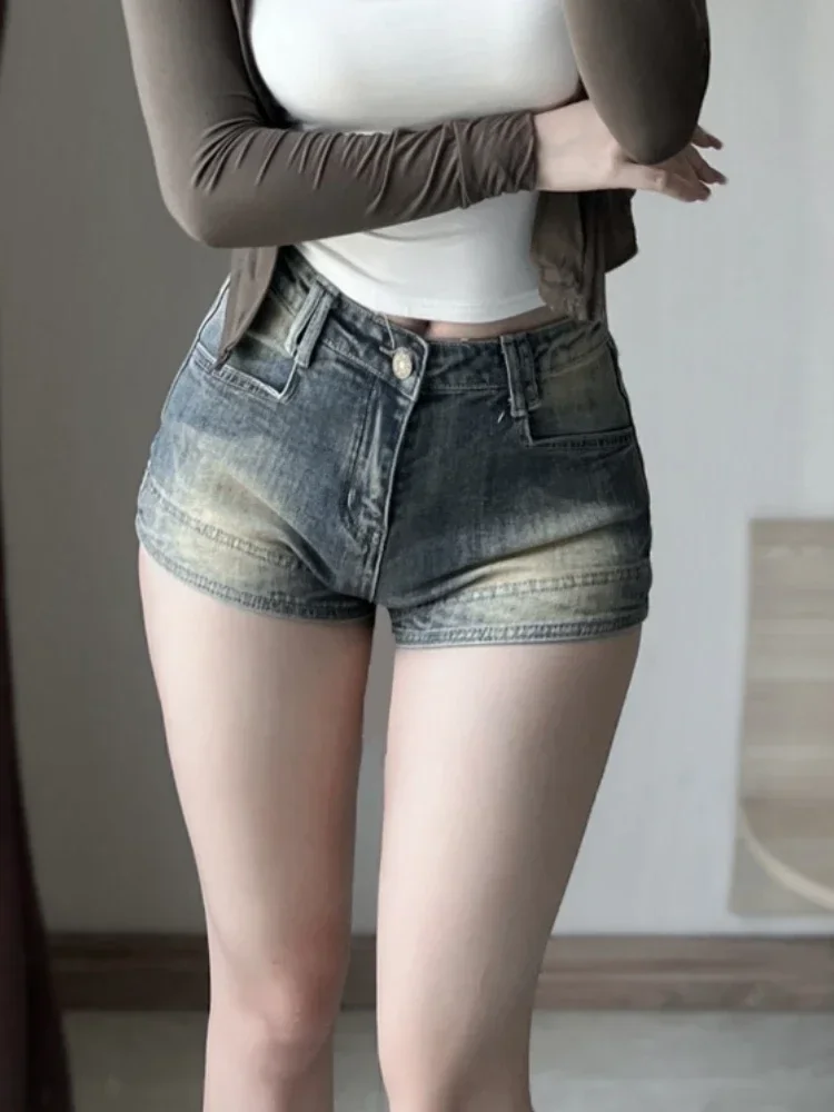 Denim Shorts Women Simple Daily Cool Basics All-match Casual Vintage Hotsweet Ladies European Style Spring Creativity Classics