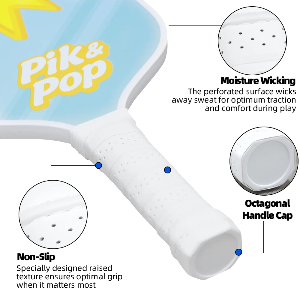 

Pro Performance Pickleball Paddles (2-Pack) with Honeycomb Core for Ultimate Control & Power, Includes 4 Pickleballs & Portable