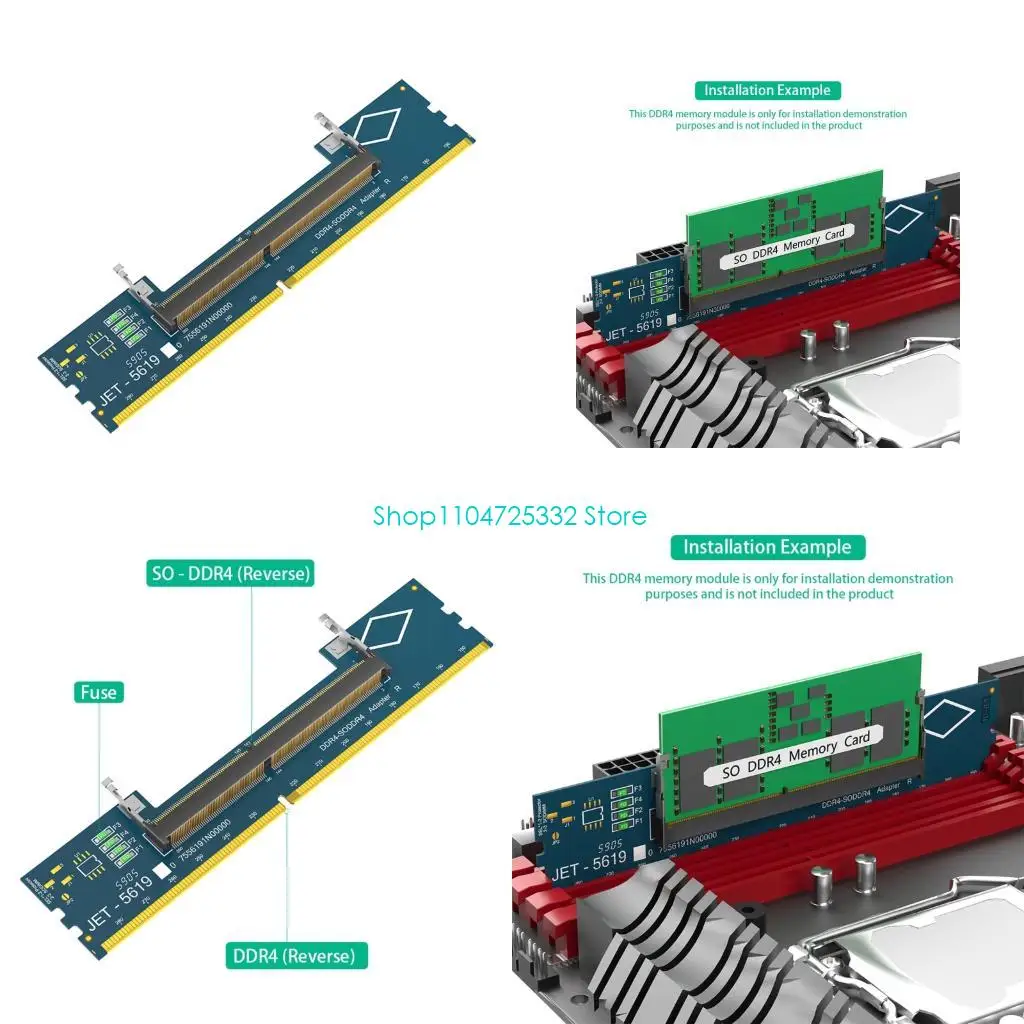 

P5EA DIMM to DIMM Adapter Card Upgraded Laptop to Desktop Configuration Supporting 32GB Capacity 5600MHz Frequency