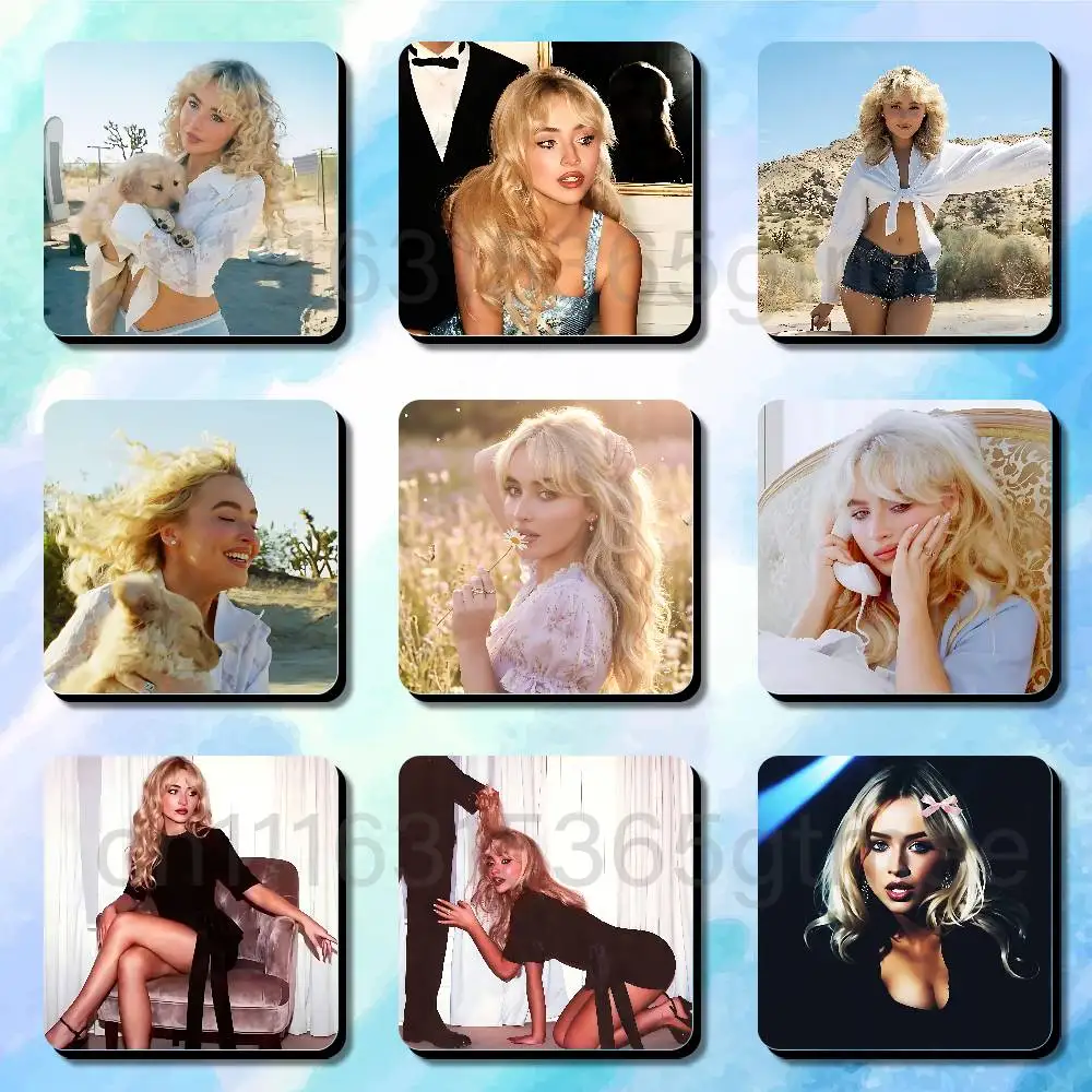 S-Sabrina C-Carpenter Tears 75x75mm Frigerator Magnet Square Stickers Personalize Fridge Refrigerator Wall Door Decoration