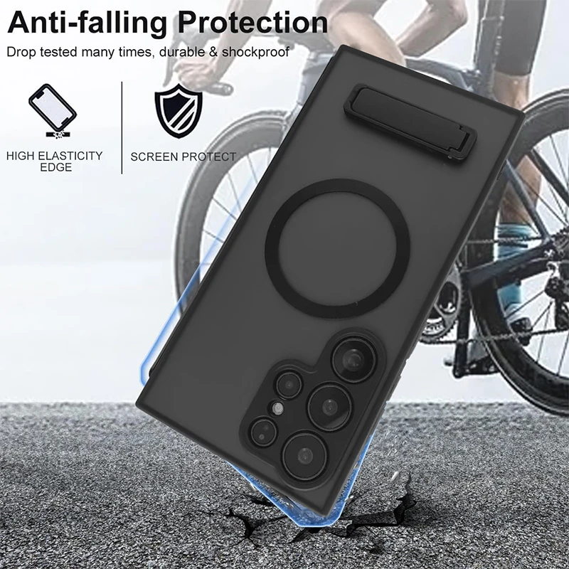 UYUXIO Transparente Magnetische Handyhülle mit Ständer für Samsung Galaxy S26 S25 Ultra S24 S23 FE S22 Plus Standhülle – Detail 4