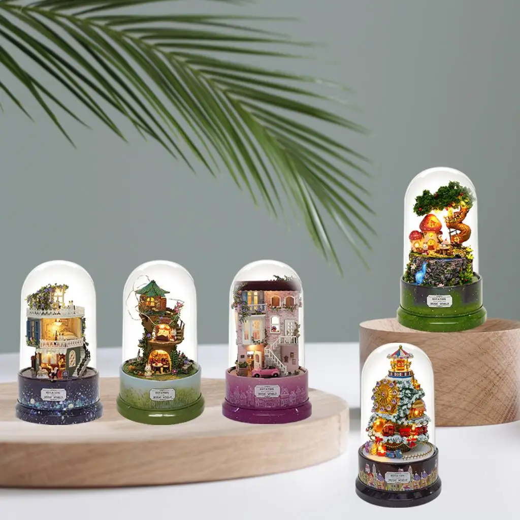 DIY มินิตุ๊กตาจิ๋วชุดกระท่อมประกอบ 3 มิติพร้อมเฟอร์นิเจอร์ทําด้วยมือ