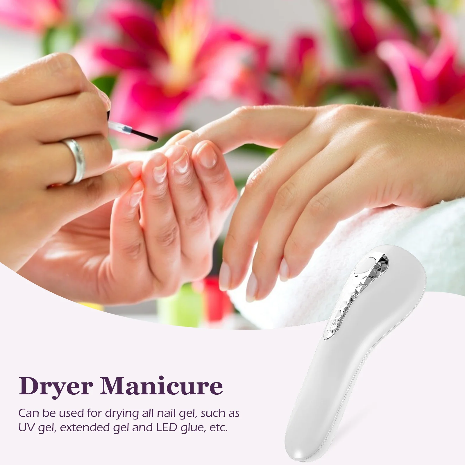 1 pz lampada per unghie portatile bianca dorata luce di asciugatura a LED ad alta efficienza per smalto gel UV LED essiccatore per manicure smalto per unghie