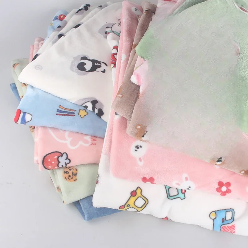 100x180cm Printed Cloth Flannel Coral Fleece Fabric Velvet Clothing Super Soft Cotton Wool Blanket Plush Handmade Sewing Warm