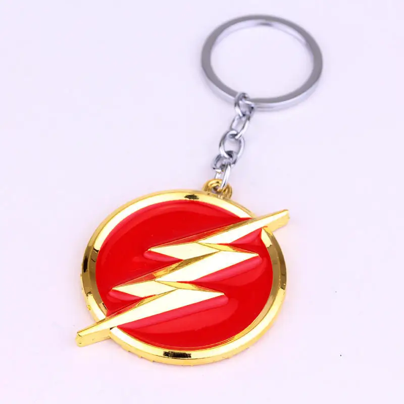 Porte-Clés de Film avec Pendentif Rond Flash Rouge, Bijoux EquiMetal, Cadeaux de Gérami