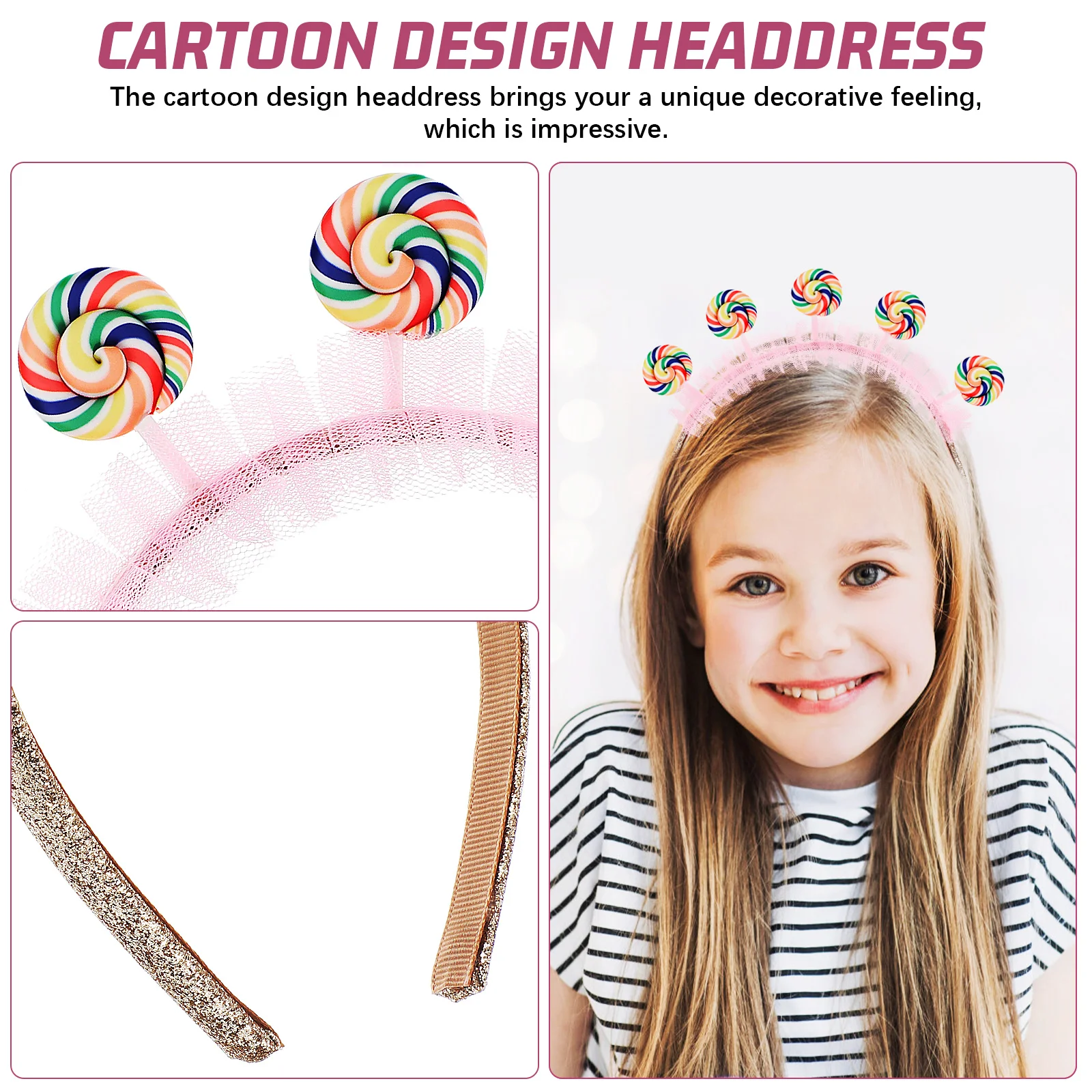 Decorations Lollipop Headband Bride Kids Clothes Girl Headbands Plastic Lovely Hair Hoops