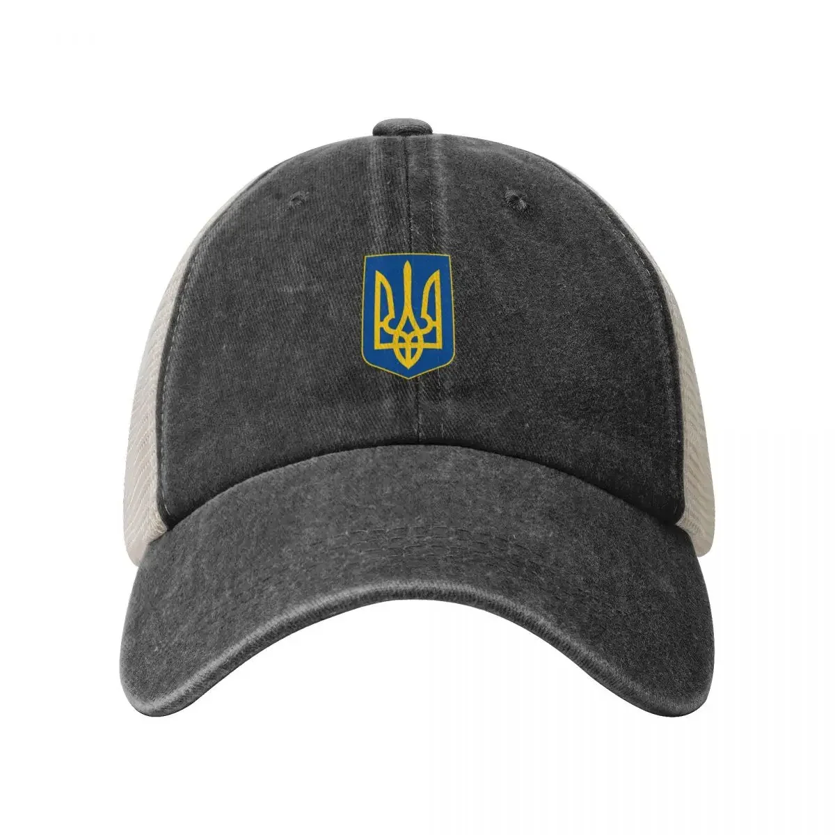 idi nahui, A stylised trident symbol in gold on a background shield. Baseball Cap Hat Baseball Cap Women's Beach Visor Men's