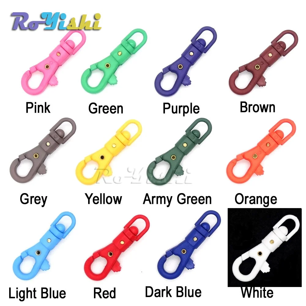 12pcs/pack 1/4\'\' Swivel Snap Colorful Plastic Hook For Weave Paracord Lanyard Buckles Backpack Webbing