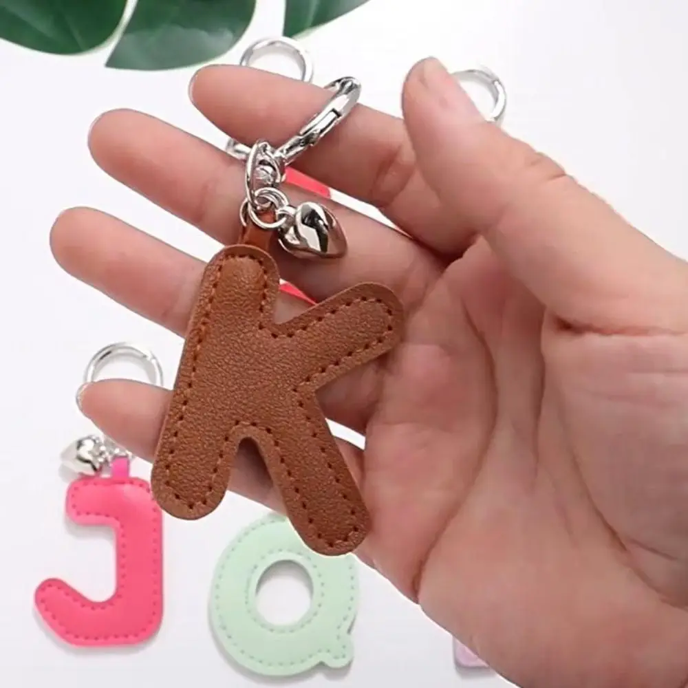 Keys Organizer PU 26 Letter Key Chain Love Pendant Waist Buckle Alphabet Car Key Buckle Bag Charms Key Ring Business Key Holder