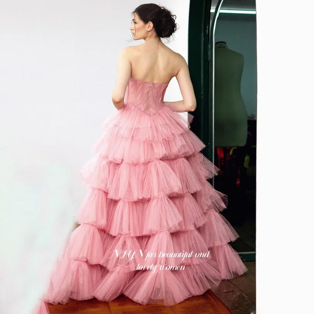 فستان الأميرة على شكل قلب من NFYN فساتين حفلة موسيقية متعددة الطبقات للحفلات المسائية للنساء مناسب رسميًا حسب الطلب