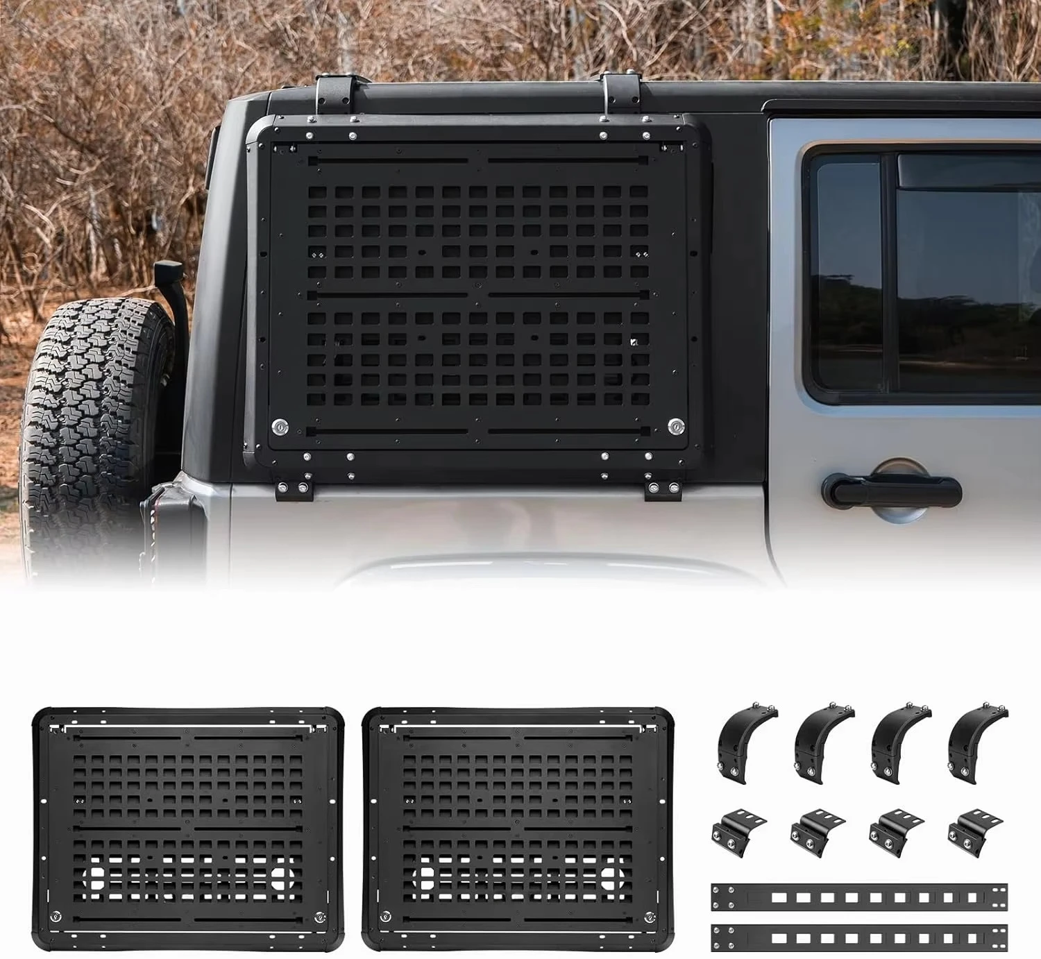 Left&Right Rear Side Storage Panel for Jeep Wrangler JK Tactical Molle Panel Accessories