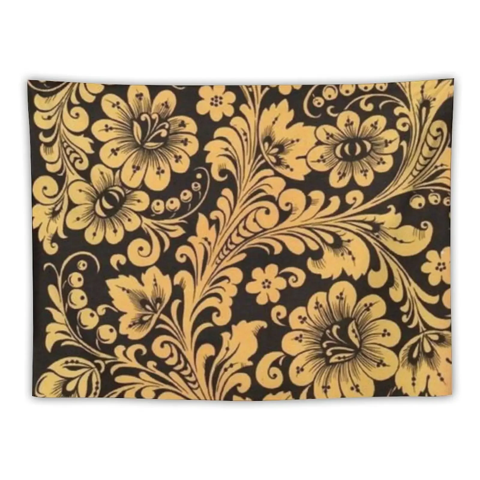 

William morriss gold and black Tapestry Aesthetic Room Decor Outdoor Decoration Tapestry