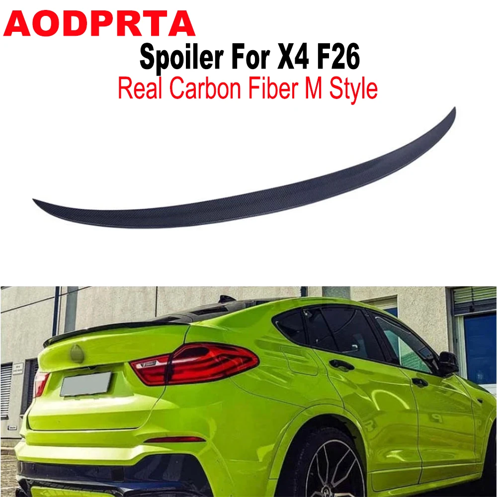 For BMW X4 F26 SUV 2015-2018 M Style Carbon Fiber Rear Boot Trunk Wings Wing Spoiler Ducktail Trunk Lip Lid