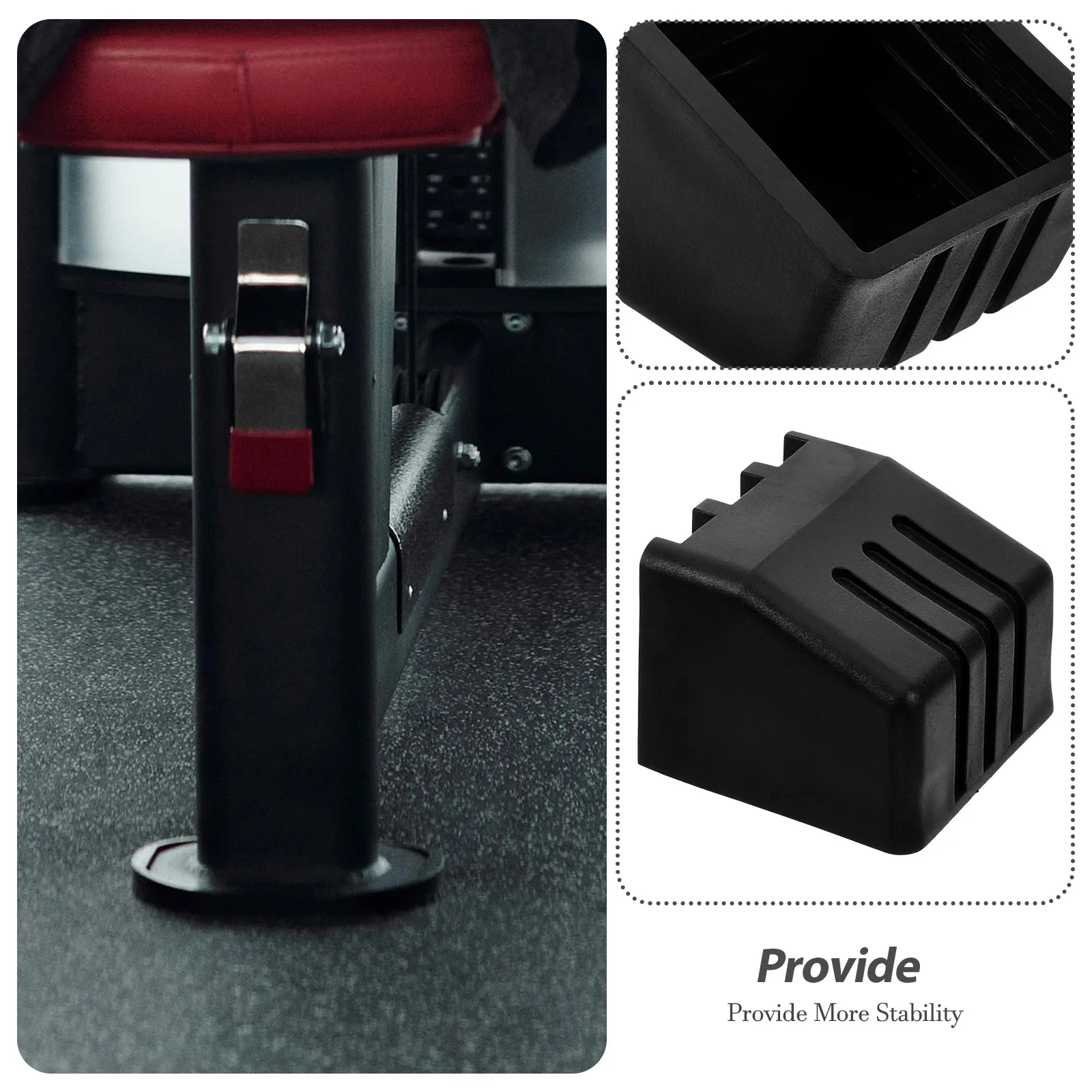 

4pcs Foot Pad Rod Cover Anti Skid Fitness Equipment Floor Pad Black Durable Non Slip Furniture Caster Cups Protector