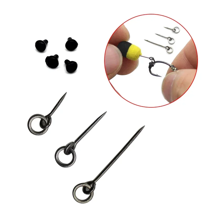 

30pcs Carp Fishing Accessories Micro Barbed Bait Sting With Ring And Hook Stop Bead For Ronnie Rig Carp Fishing Tackle