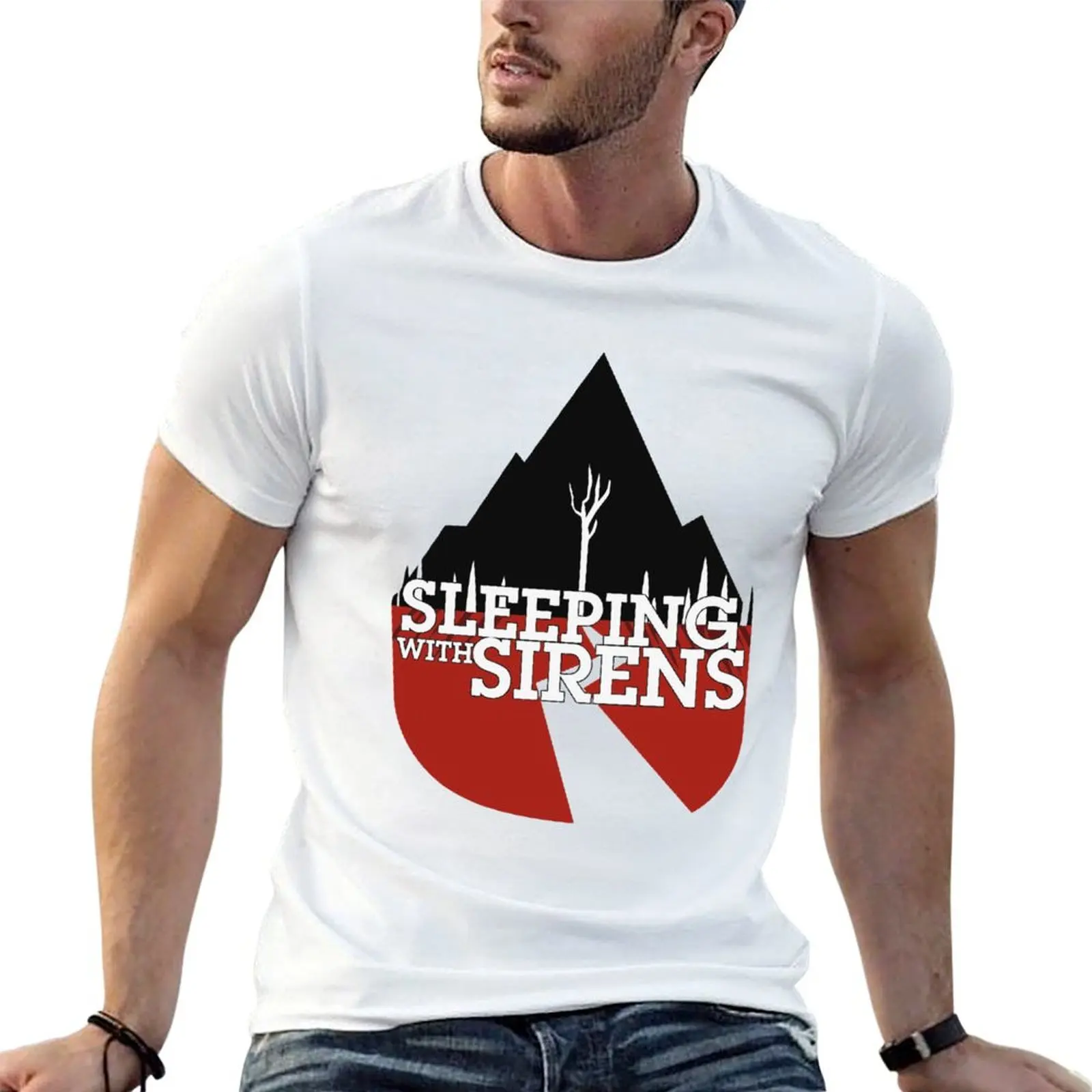 Sleeping With Sirens Art T-Shirt Plus Size Solid Color T-Shirt