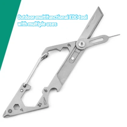 

Outdoor Multi Functional Stainless Steel Mountaineering Buckle Bottle Opener Portable Mountaineering Keychain EDC Pocket Tool