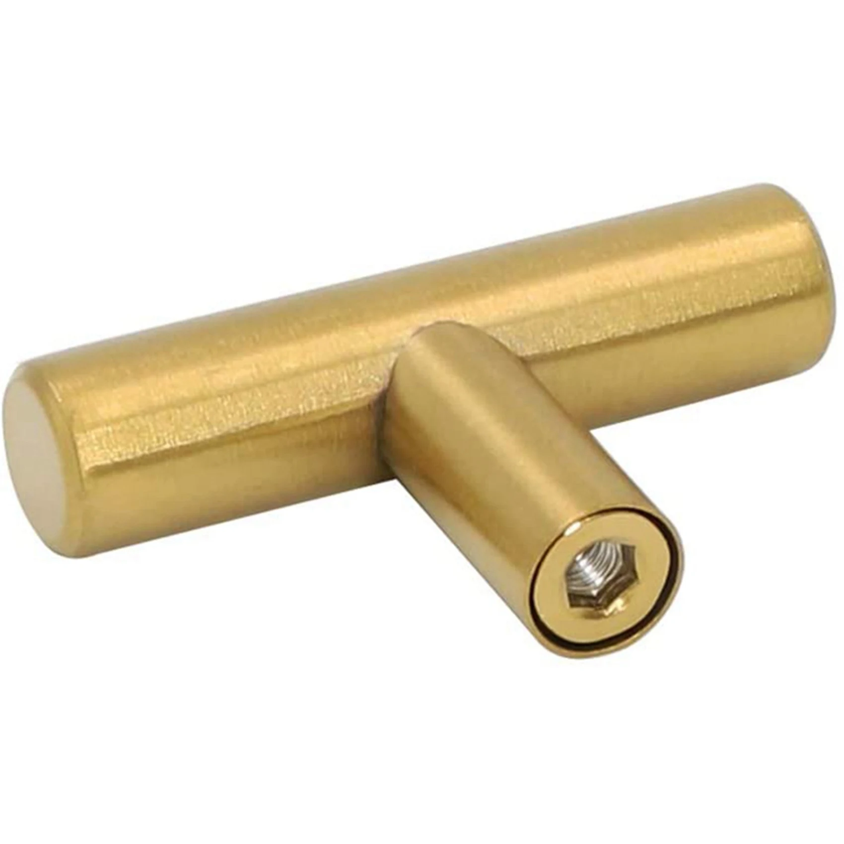

20 Pack Single Hole Gold Cabinet Knobs And Pulls Door Cupboards Bedroom Furniture Handles 50Mm/2In Overall Length-ABLI