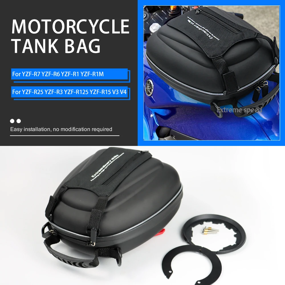 

Detachable Tanklock Flange Tank Bag LuggageFor Yamaha YZF-R7 R6 R1 R1 1M R25 R3 R125 R15 V3 R15 V4 Motorcycle bags accesorios