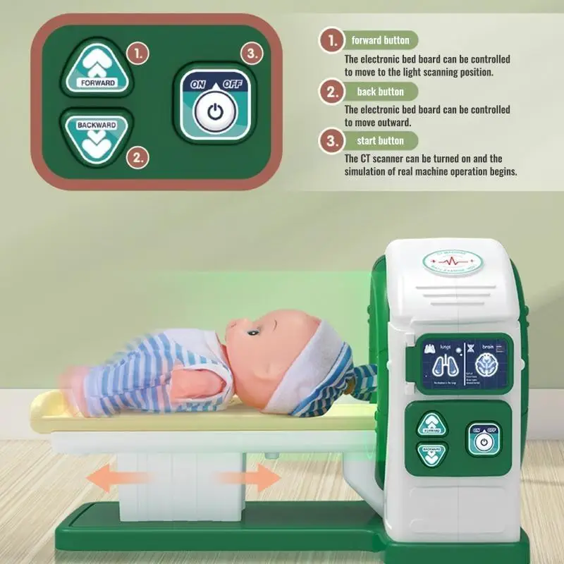 97BC Juego médico eléctrico electrónico para niños, juguetes educativos portátiles para habilidades diarias